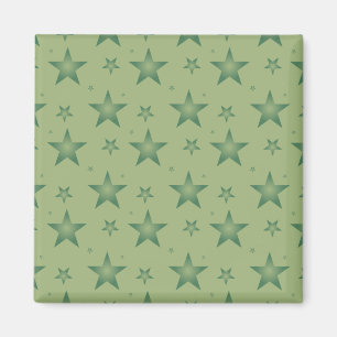 Elegant och Snyggt Olive Stars på Sage Grönt Magnet