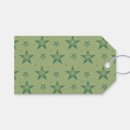 Elegant och Snyggt Olive Stars på Sage Grönt Presentetikett