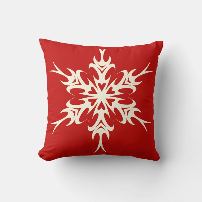 Elegant och Snyggt Snowflake-jul Kudde (Framsida)