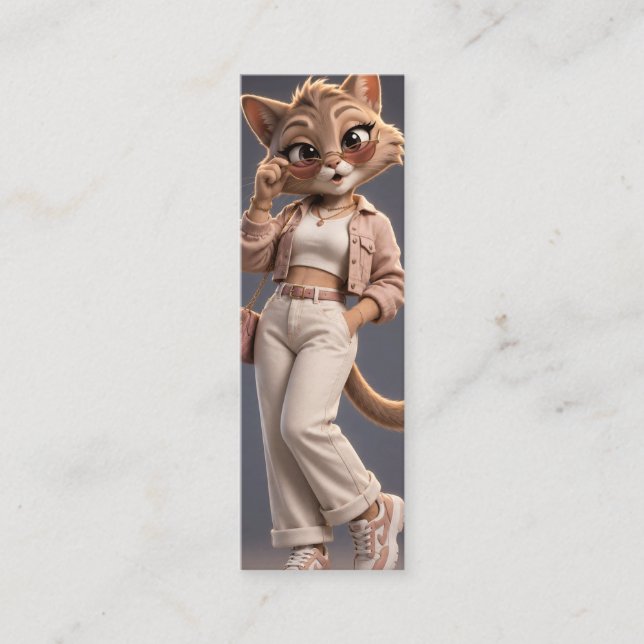 Elegant och Stilfull 3D Animerad Katt Karaktärsdes (Framsida)