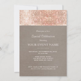 Elegant och Stilig Falsk Roséguld Glittrande Party Inbjudningar