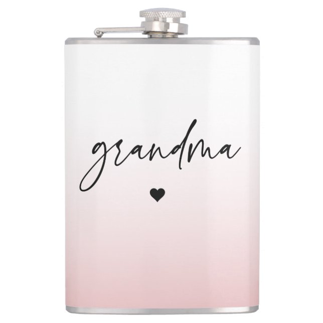 Elegant och subtle Rosa Grandma Script Gift Fickplunta (Framsidan)