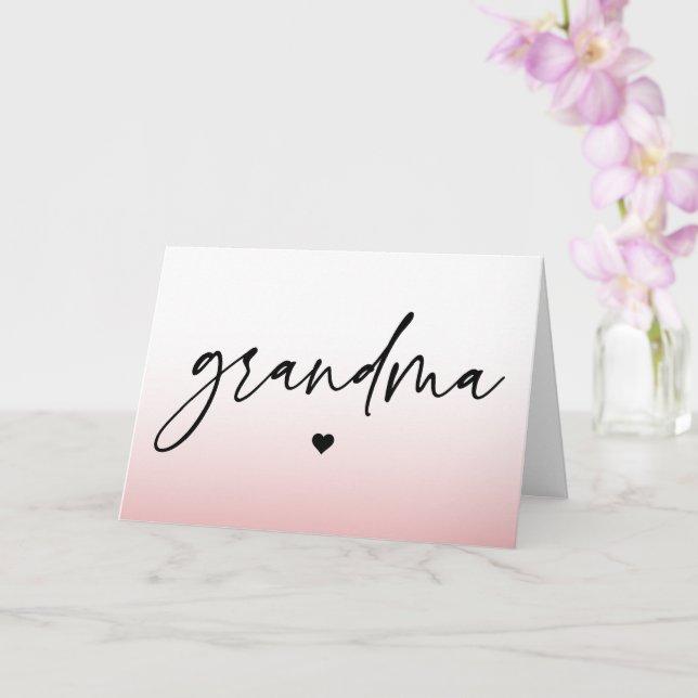 Elegant och subtle Rosa Grandma Script Gift Kort (Orkide)