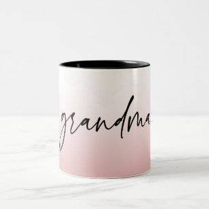 Elegant och subtle Rosa Grandma Script Gift Två-Tonad Mugg