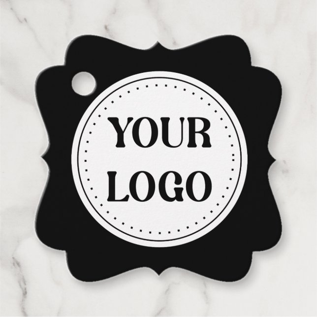 Elegant och svartvit QR-kod Gåvor Etiketter (Framsida)