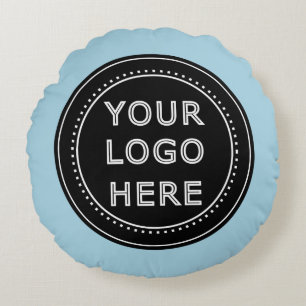 Elegant och svartvit QR-kod Rund Kudde