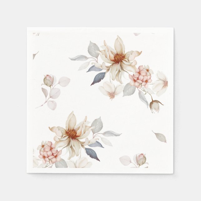 Elegant och Tidlös Blommig Pappersservett (Framsidan)