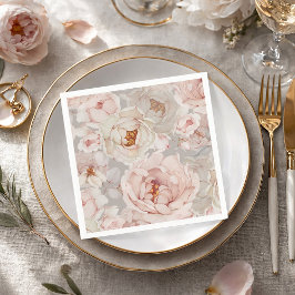 Elegant och tidslös Blommigt Pappersservett