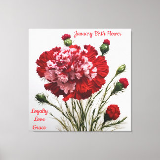 Elegant och tidslös januari Födelsedag Flower Carn Canvastryck