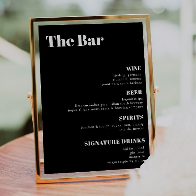 Elegant och trendig Bröllop Drinks Pub Menu Poster (Skapare uppladdad)