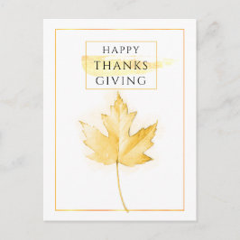 Elegant och trendig gyllene Thanksgiving Vykort