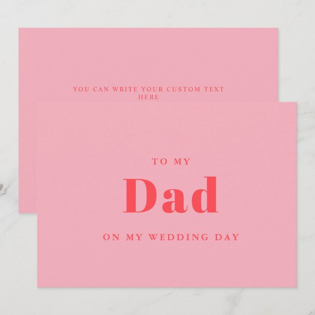 Elegant och trendig till pappa på min bröllopsdag (Fram/baksida)