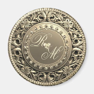 Elegant och vackert Monogram Magnet