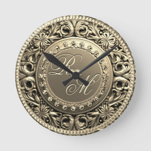 Elegant och vackert Monogram Rund Klocka