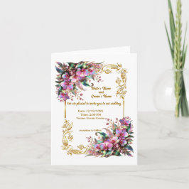 Elegant och vibrant Orchid Flowers Wedding Inbjudan