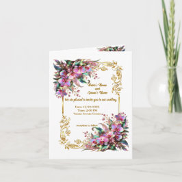 Elegant och vibrant Orchid Flowers Wedding Inbjudan