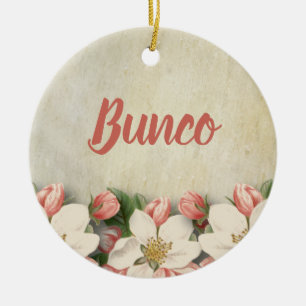 Elegant och Vintage Bunco Player Julgransprydnad Keramik