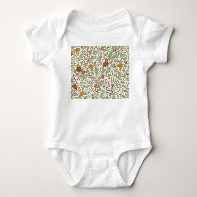 Elegant och visstiskt blommönster. t shirt (Framsida)