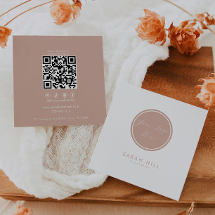 Elegant  och vit Logotyp Formell QR-kod Fyrkantigt Visitkort
