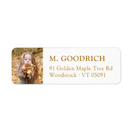 Elegant Ochre Fall Photo Returadress Etikett