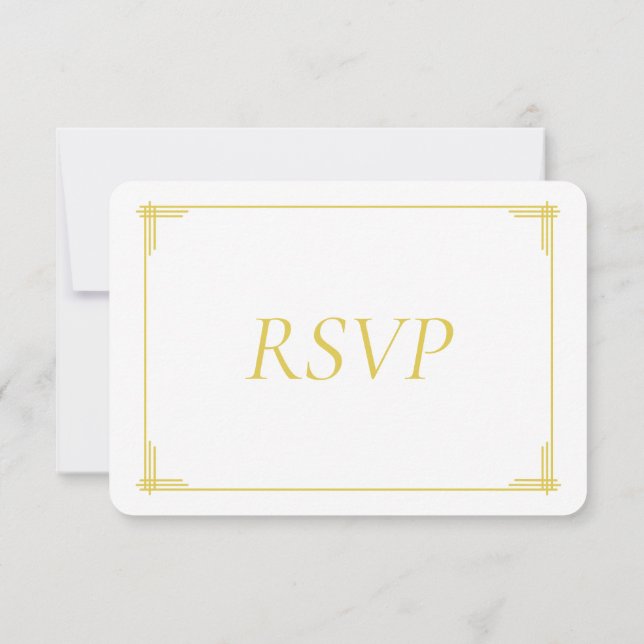 Elegant öcitrus gulgrön bröllops-RSVP OSA Kort (Baksida)