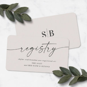 Elegant off-White Möhippa Gift-register Tilläggskort