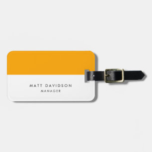 Elegant Oformaterad Orange Vit Rand Professionell Bagagebricka