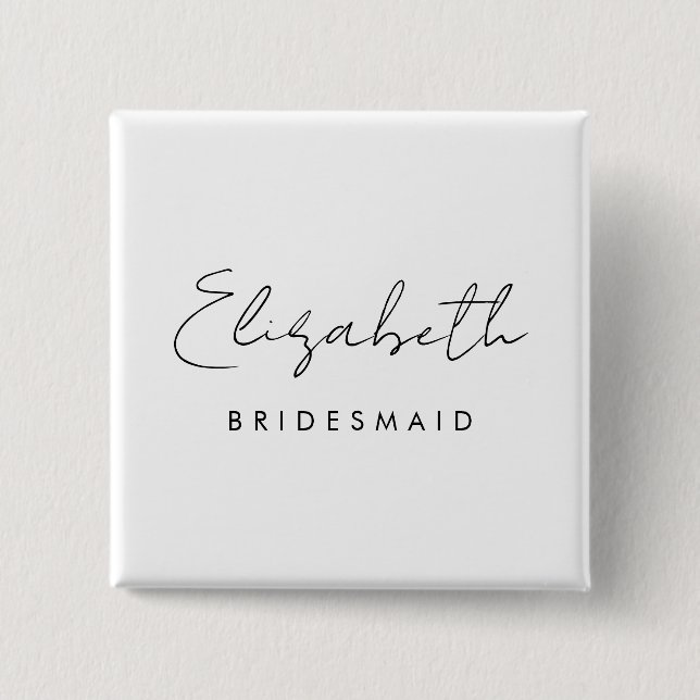 Elegant Ogift Kvinnors Brudtärna Fyrkantig Knapp (Framsida)