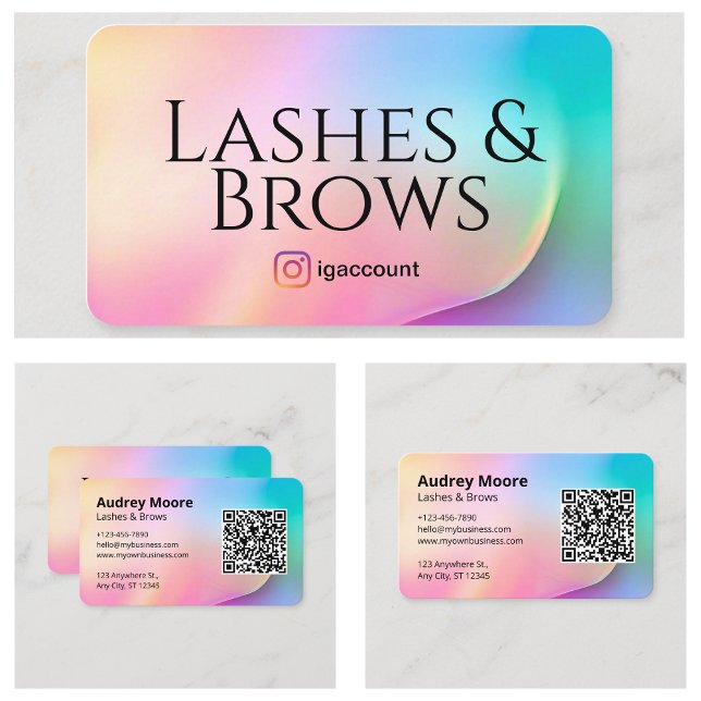 Elegant Ögonfranslogotyp Visitkort (Elegant Eyelash Logo Business Card
)