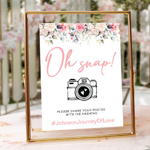 Elegant Oh Snap Blommigt Hashtag Poster