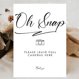 Elegant Oh Snap Disposable Camera Bröllop Poster
