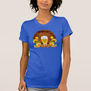 Elegant Oktoberfest Beer, Keg, Chrysanthemums T Shirt