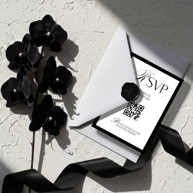 Elegant Old Money Black and White  OSA Kort (Skapare uppladdad)