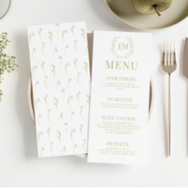 Elegant Oliv grönt Blommigt Garden WedWedMenu