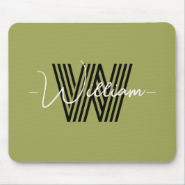 Elegant oliv grönt för inledande och skript i mono musmatta