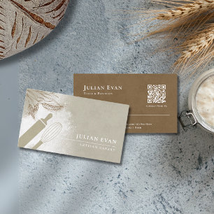 Elegant Oliv grönt Pastry Chef Artisan Bakery Visitkort