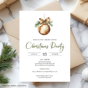 Elegant Oliv Nordisk Naturlig Palett Modern Xmas Inbjudningar