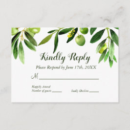 Elegant Olivblad Boho Trädgård RSVP Inbjudningar