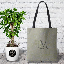 Elegant Olivbrun Monogram Glitterdetalj Tygkasse