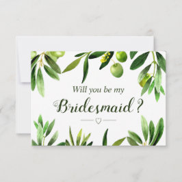 Elegant Olive Boho Garden Bridesmaid-inbjudan Inbjudningar