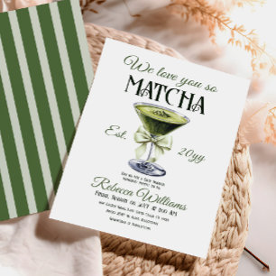 Elegant Olive Bow Kärlek Du så Matcha Baby Shower Inbjudningar