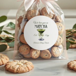 Elegant Olive Bow Kärlek Du så Matcha Baby Shower Runt Klistermärke