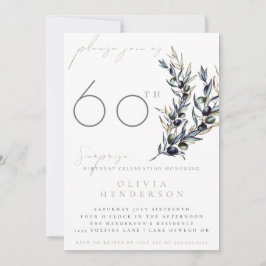 Elegant Olive Branch Surprise Birthday Invitation Inbjudningar