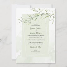 Elegant Olive Branch Wedding Invitation