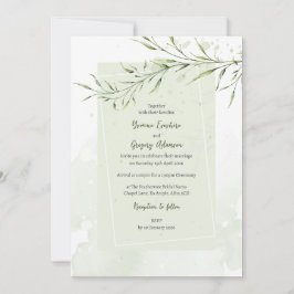 Elegant Olive Branch Wedding Invitation Inbjudningar