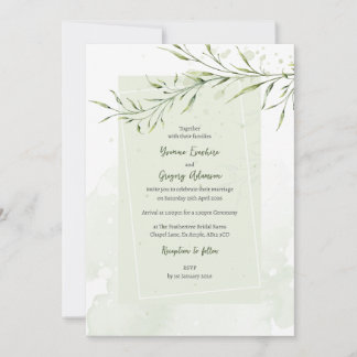 Elegant Olive Branch Wedding Invitation Inbjudningar
