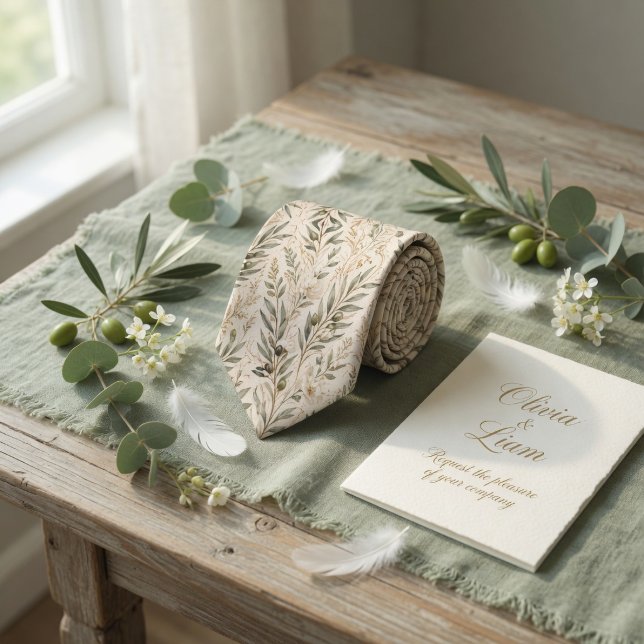Elegant Olive Branches & Ivory Floral Slips (Skapare uppladdad)
