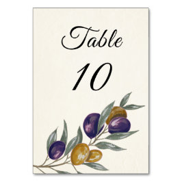Elegant Olive Bröllop Bordsnummer Card