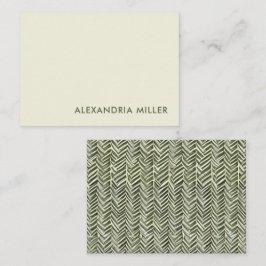 Elegant Olive Font Herringbone mönster back Anteckningskort