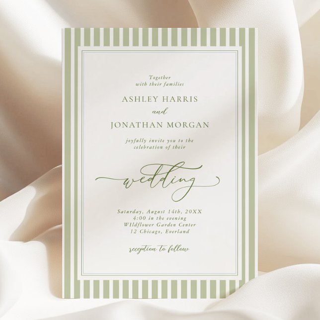 Elegant Olive Green Wedding Invitation Inbjudningar (Skapare uppladdad)